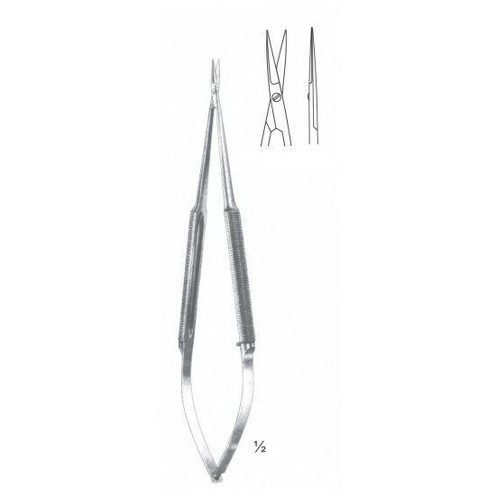 MICRO SPRING SCISSOR WITH SOLID ROUND HANDLE CVD 18CM