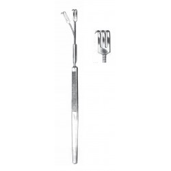 FLEXIBLE SKIN RETRACTOR SHARP 2-PRONG 16CM