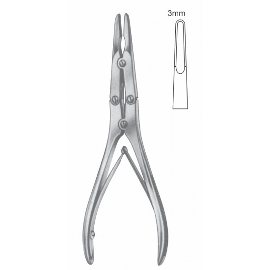 MINI RUSKIN DOUBLE ACTION BONE RONGUER 3mm POINT STR 15CM