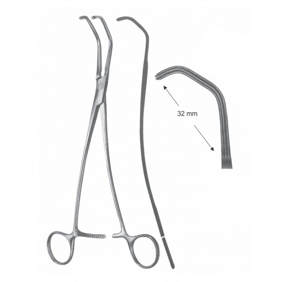 DEBAKEY-SATINSKY FORCEP POINT 32mm 23.5CM