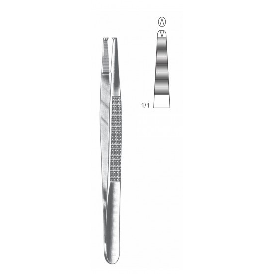 BONNEY TISSUE FORCEP 1X2 TEETH 18CM