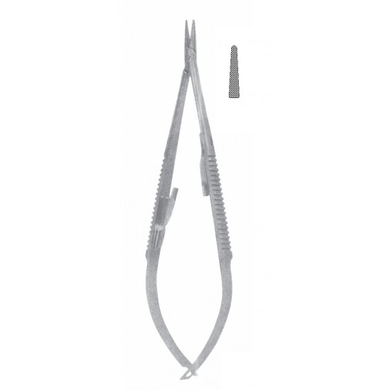 CASTROVIEJO DELICATE NEEDLE HOLDER SERR WITH LOCK STR 21CM