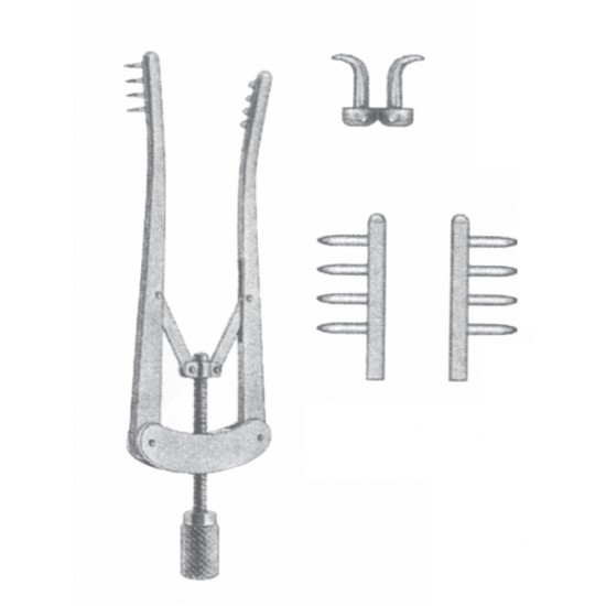 ALM LID RETRACTOR SHARP PRONG 10CM