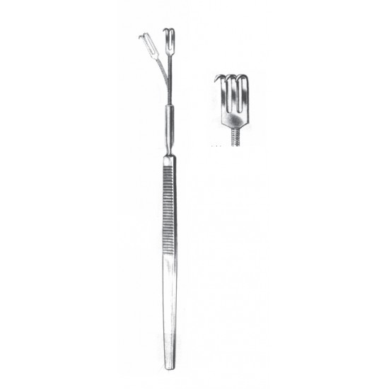 FLEXIBLE SKIN RETRACTOR SHARP 3-PRONG 16CM