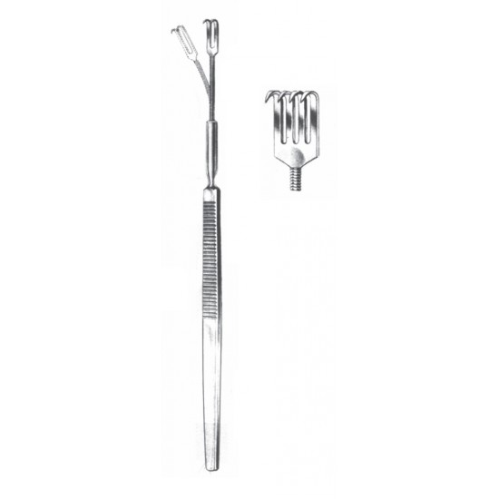 FLEXIBLE SKIN RETRACTOR SHARP 4-PRONG 16CM