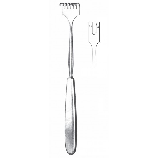 VOLKMAN RETRACTOR 2-PRONG SHARP 25CM