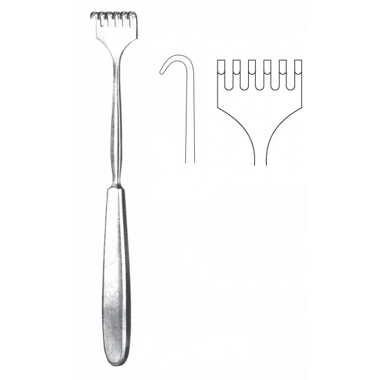 VOLKMAN RETRACTOR 6-PRONG BLUNT 25CM