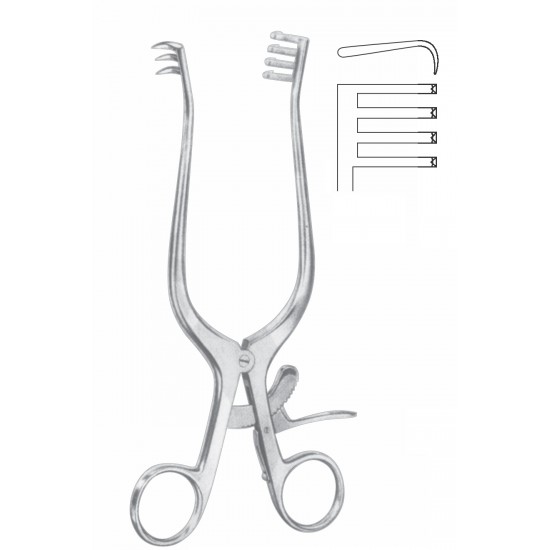 WEITLANER SELF RETAINING RETRACTOR 3 X 4 PRONG SHARP 20CM