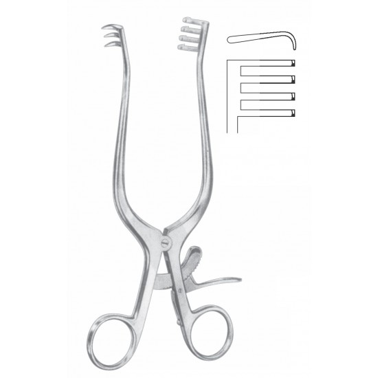 WEITLANER SELF RETAINING RETRACTOR 3 X 4 PRONG BLUNT 20CM