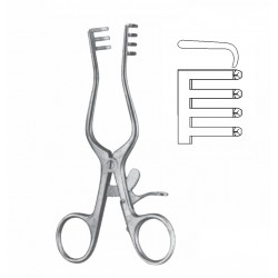 WEITLANER SELF RETAINING RETRACTOR 3 X 4 PRONG, SHARP 13CM