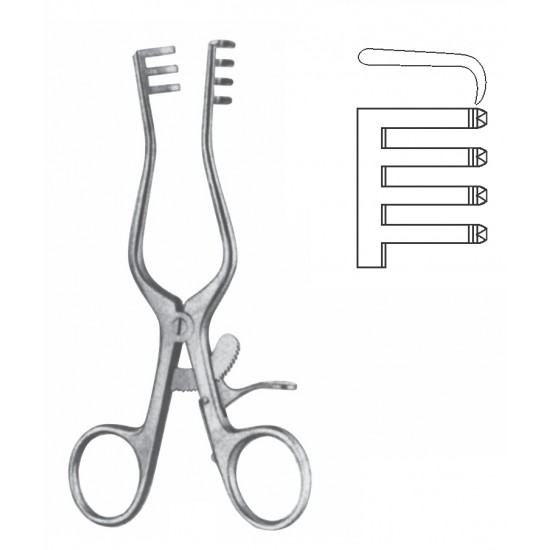 WEITLANER SELF RETAINING RETRACTOR 3 X 4 PRONG, SHARP 16.5CM