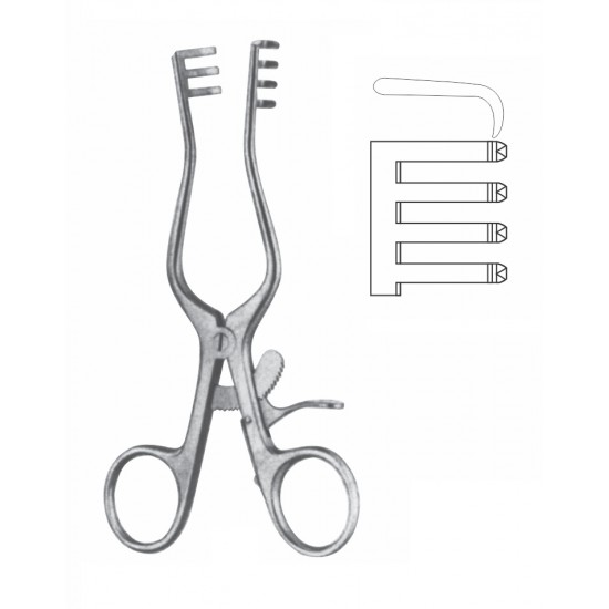 WEITLANER SELF RETAINING RETRACTOR 3 X 4 PRONG, BLUNT 13CM