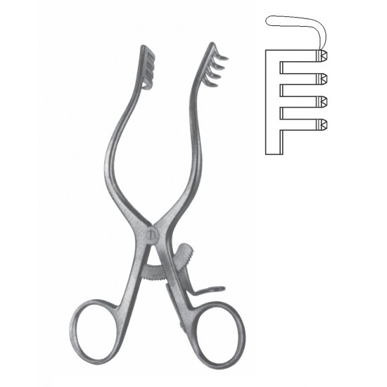 MOLLISON SELF RETAINING RETRACTOR 4X4 PRONG SHARP 15CM