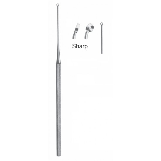 BUCK EAR CURETTE SHARP CVD 16.5CM FIG-000